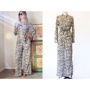 Vintage 70s 80s Floral Jumpsuit Norben California